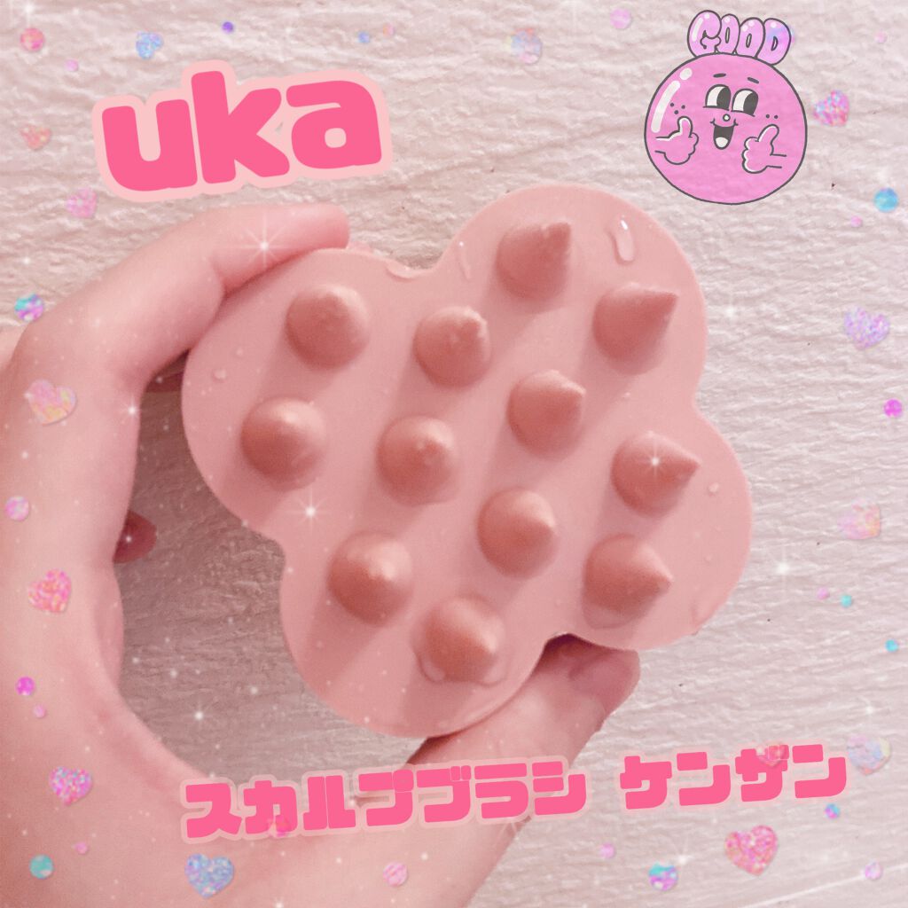 uka scalp brush kenzan medium uka store gentei yokohama pink/uka/スカルプブラシを使ったクチコミ（1枚目）