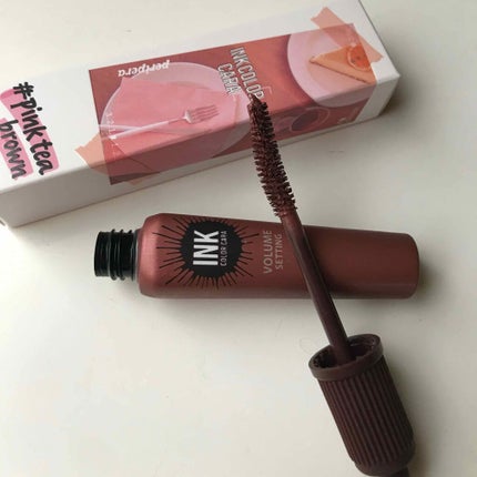 ピンク モーメント インク カラー カラ 09 PINK TEA BROWN/PERIPERA/マスカラを使ったクチコミ(2枚目)