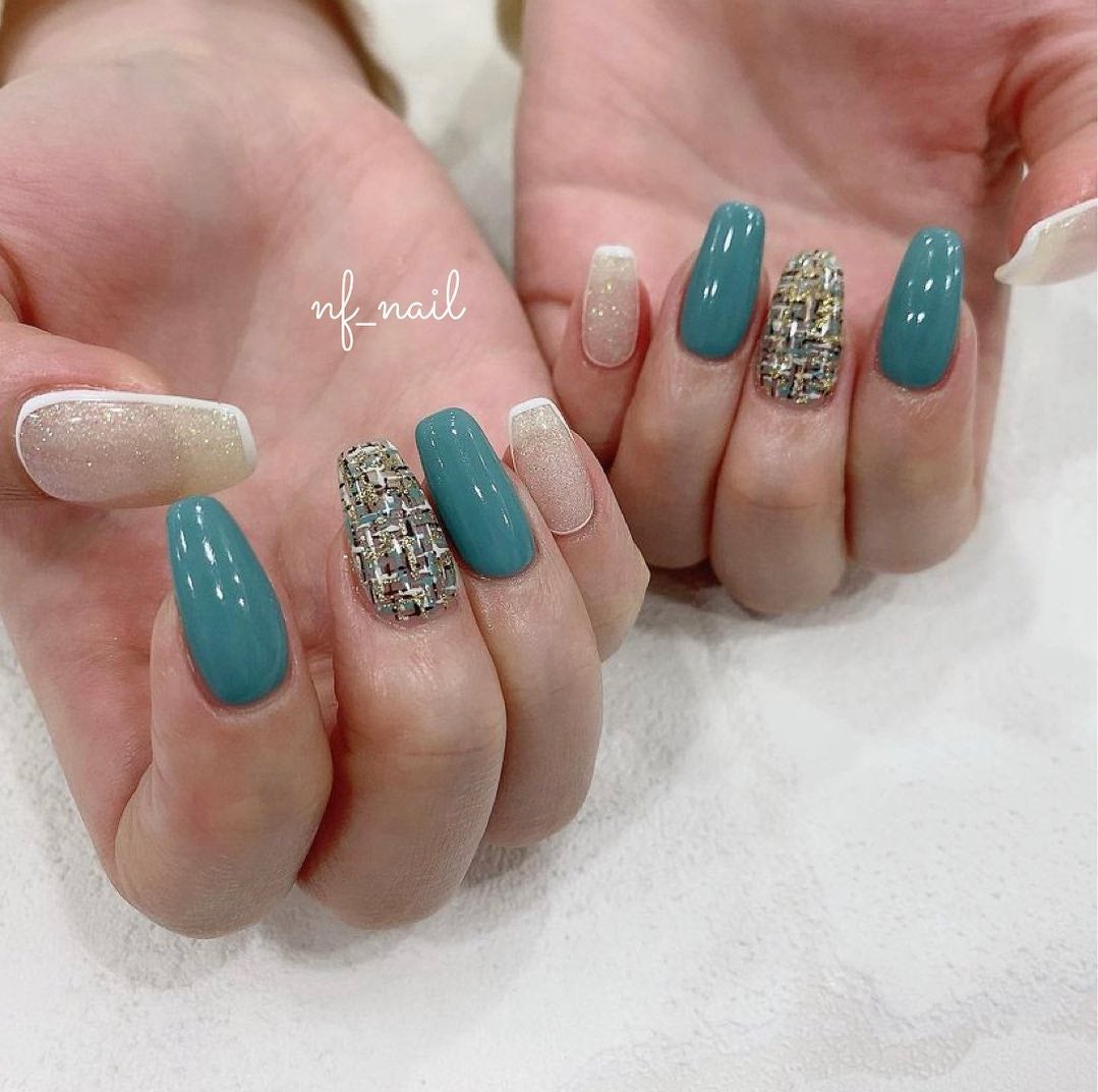 Natsumi◎nailist on LIPS 「art.冬の王道ツイード⛄️.#ネイル#ネイルデザイン#ネ..」(1枚目)