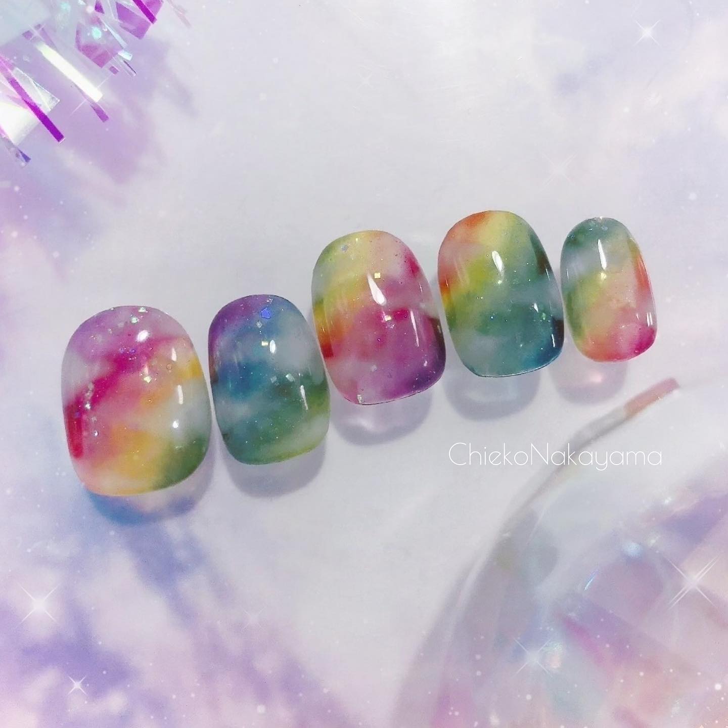 #ネイル,#お空ネイル,#クラウドネイル,#雲ネイルのネイルデザイン