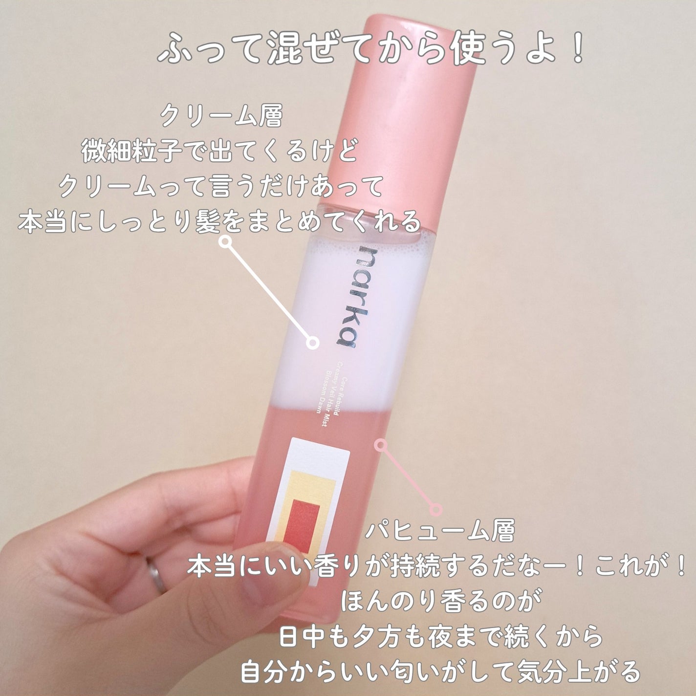 クリーミーベールヘアミスト ブロッサムダン/narka/ヘアミストを使ったクチコミ(2枚目)