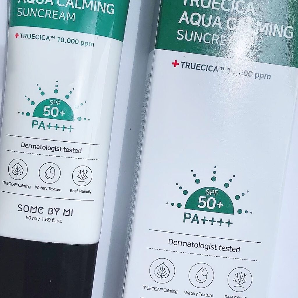 TRUECICA アクアカーミング日焼け止め/SOME BY MI/日焼け止めクリームを使ったクチコミ（1枚目）