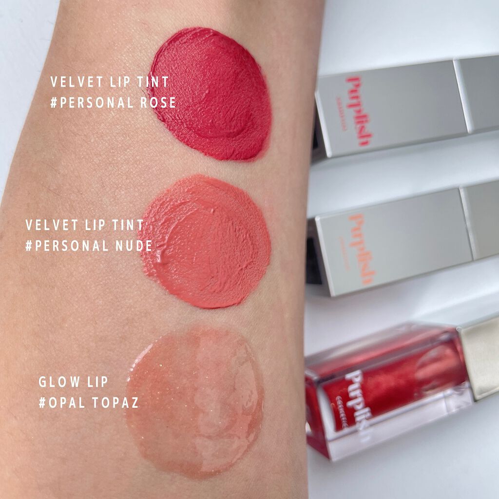 LUSTER GLOW LIP/purplish/リップグロスを使ったクチコミ（2枚目）