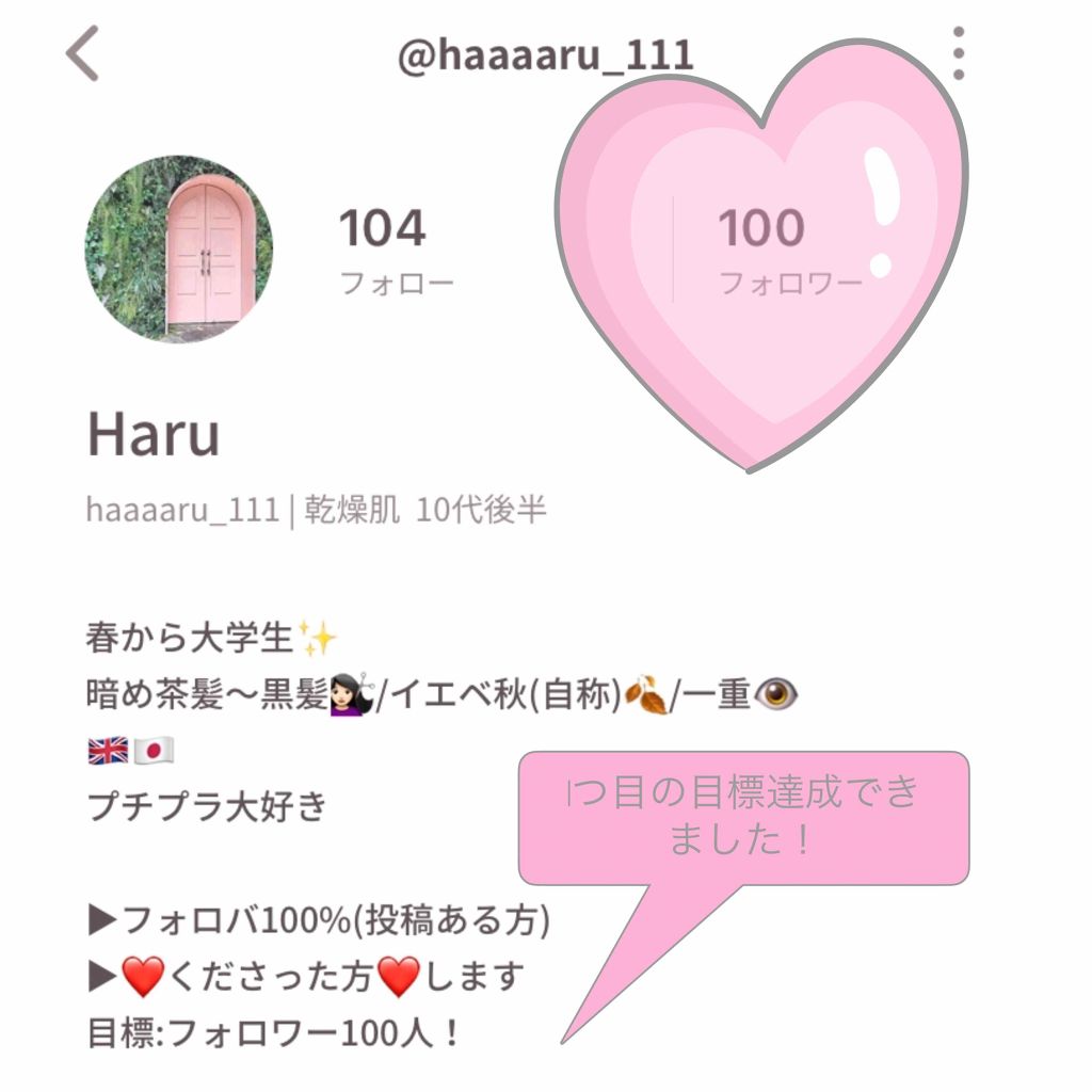 フォロワー100人ありがとうございます/その他を使ったクチコミ（1枚目）