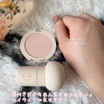 ベアブラッシャー パフ付き/フォレンコス/パウダーチークを使ったクチコミ(4枚目)