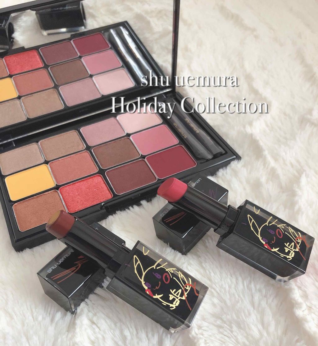 ルージュ アンリミテッド ラッカーシャイン＜2019年クリスマスコフレ限定＞/shu uemura/口紅を使ったクチコミ（1枚目）