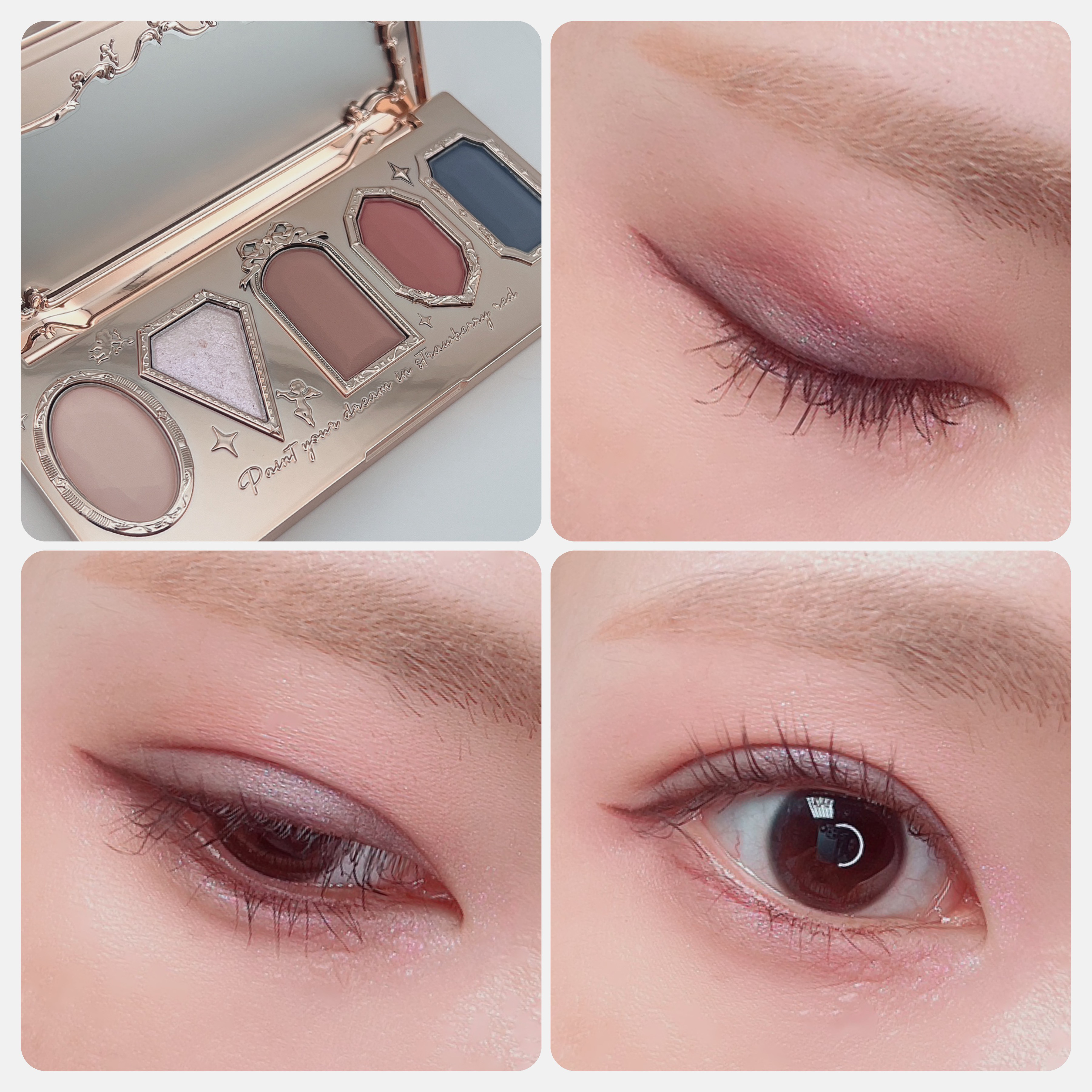 ストロベリーロココ アイシャドウパレット 04 シャンミスティローズ/FlowerKnows/アイシャドウパレットを使ったクチコミ（2枚目）