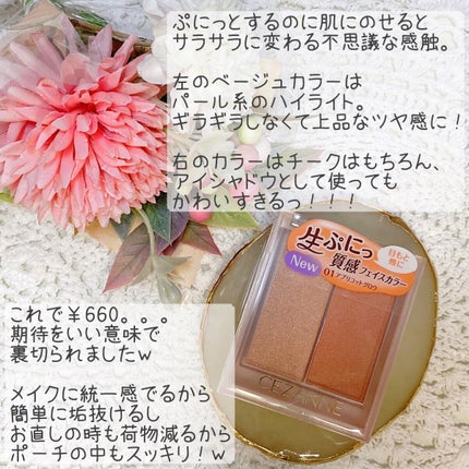 フェイスグロウカラー/CEZANNE/クリームハイライトを使ったクチコミ(2枚目)