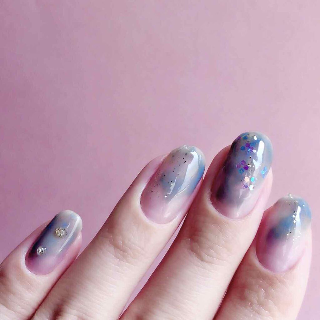 Homei ネイル工房のネイル ネイルケアを使った口コミ ホログラム紫陽花ネイル ほわ んとした塗りかけニュアンス By ぬくれお セルフ ネイル Lips Homei ネイル工房のネイル ネイルケアを使った口コミ ホログラム紫陽花ネイル ほわ んとした塗りかけニュアンス By ぬくれお セルフ ネイル Lips