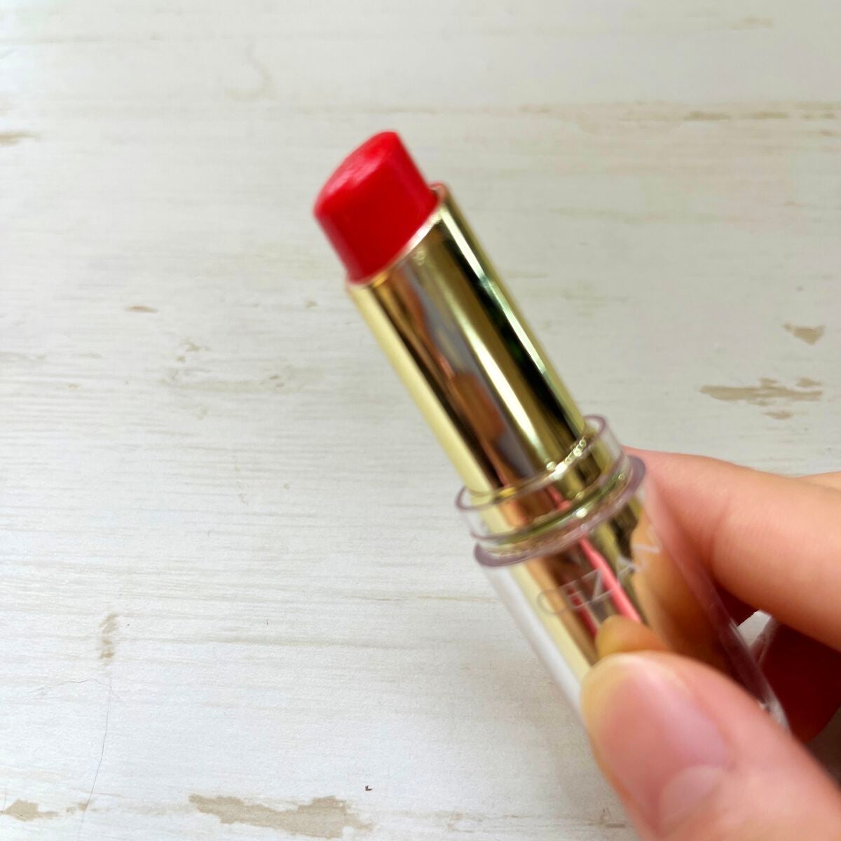 ラスティンググロスリップ/CEZANNE/口紅を使ったクチコミ(3枚目)