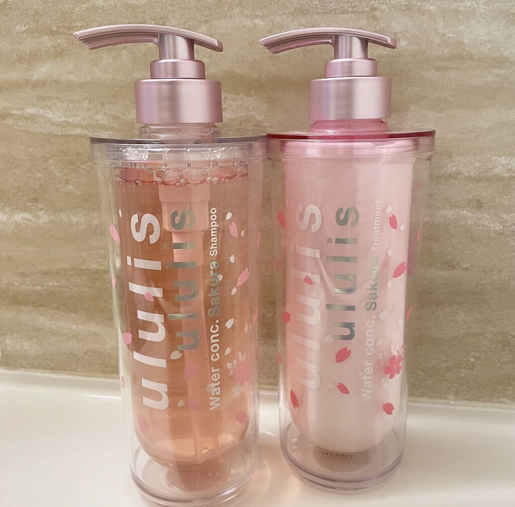 ウォーターコンク モイスト シャンプー（桜ver.)/ヘアトリートメント(桜ver.)/ululis/市販シャンプーを使ったクチコミ（1枚目）