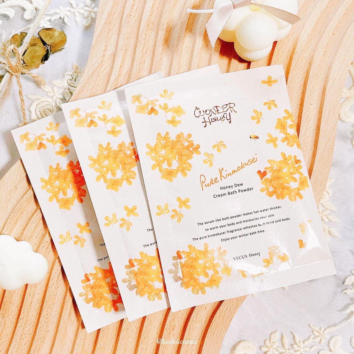 ワンダーハニー　とろとろふんわりクリームバス ピュアキンモクセイ/VECUA Honey/炭酸系入浴剤を使ったクチコミ（1枚目）