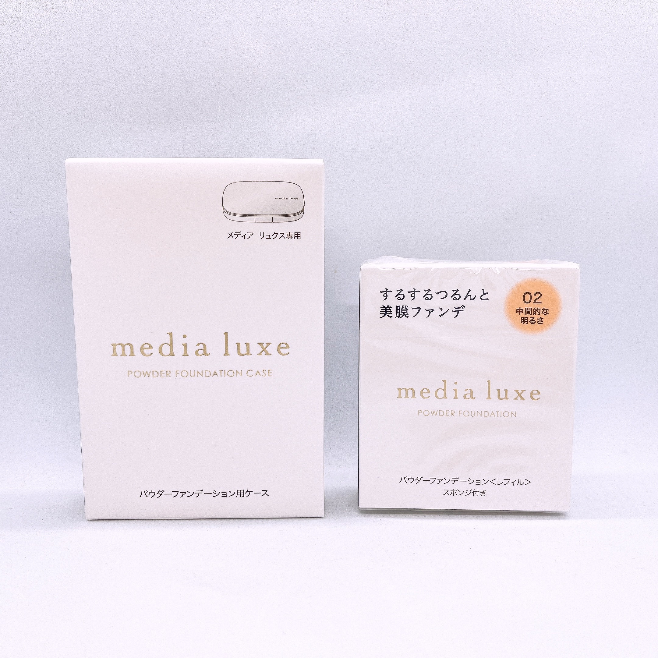 パウダーファンデーション 02 限定セット <スポンジ付き>+専用ケース/media luxe/パウダーファンデーションを使ったクチコミ（1枚目）