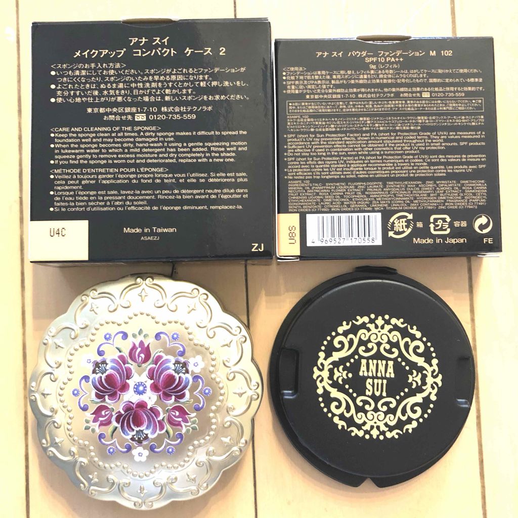 ANNA SUI パウダー ファンデーション Mのクチコミ「アナスイ ANNA SUI
パウダー ファンデーション M 102
+メイクアップ コンパクト.....」（2枚目）