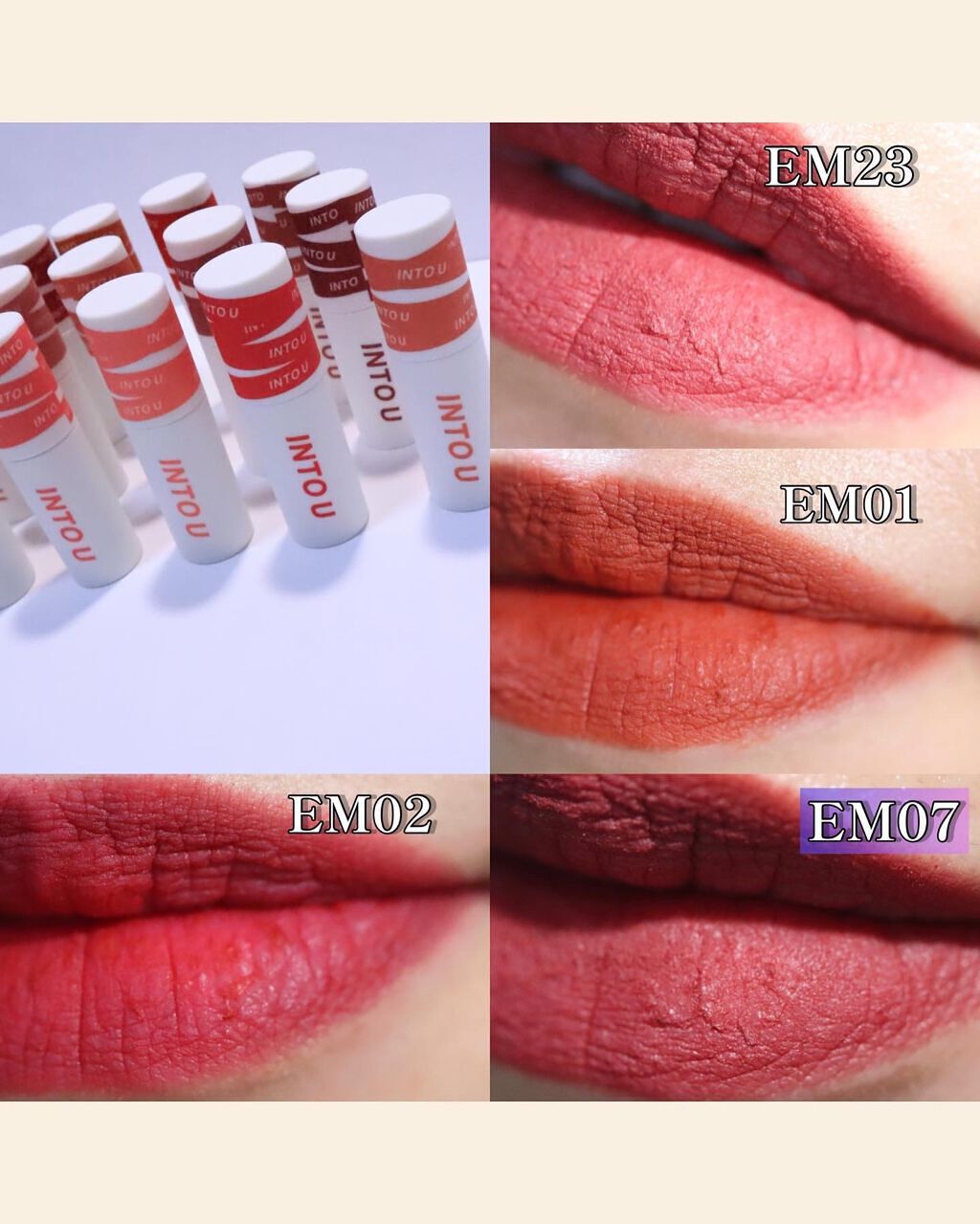 スーパーマットリップ＆チークマッド/INTO U/口紅を使ったクチコミ（2枚目）