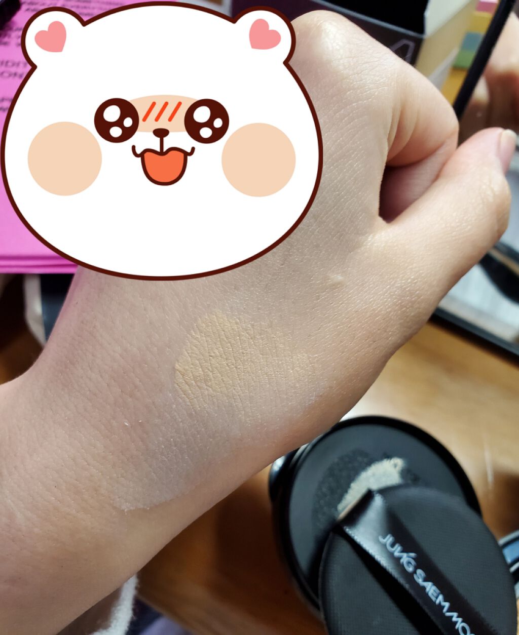 ジョンセンムル スキンヌーダーロングウェアクッション/JUNG SAEM MOOL/クッションファンデーションを使ったクチコミ（2枚目）