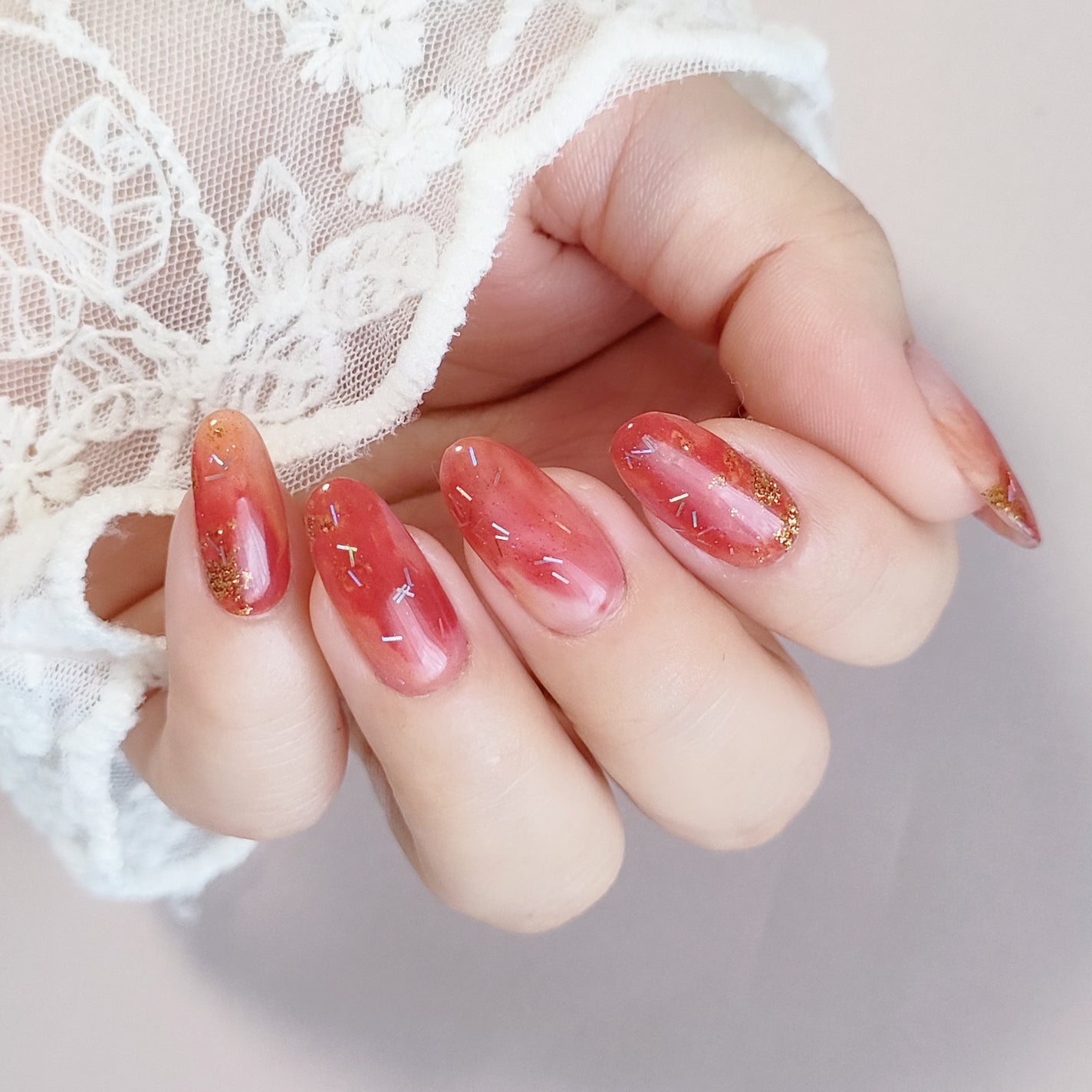 貼って固めるジェルネイルシール/Ururila/ネイルシールを使ったクチコミ(4枚目)