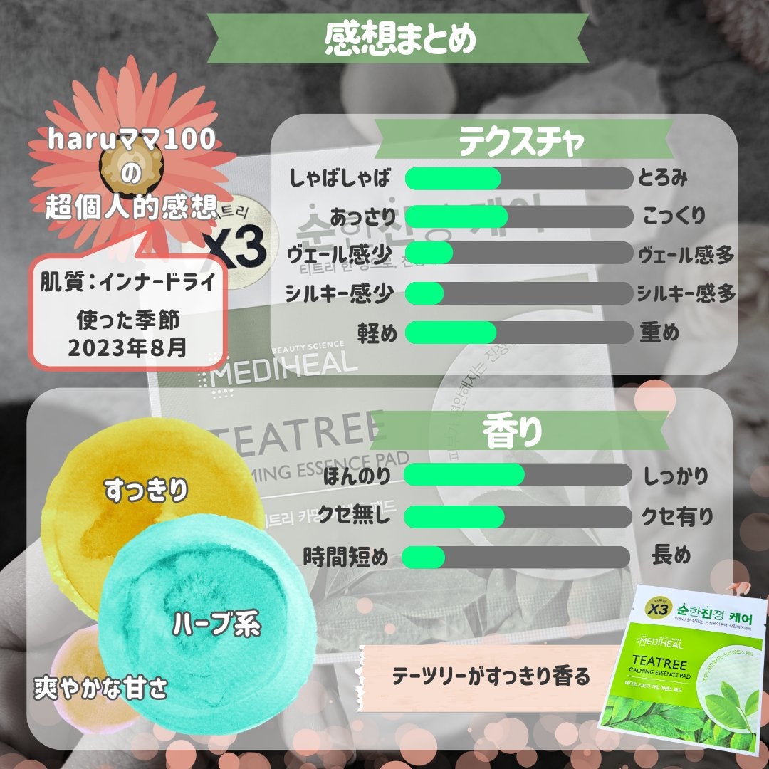 ティーツリーカーミングエッセンスパッド/MEDIHEAL/トナーパッドを使ったクチコミ(6枚目)