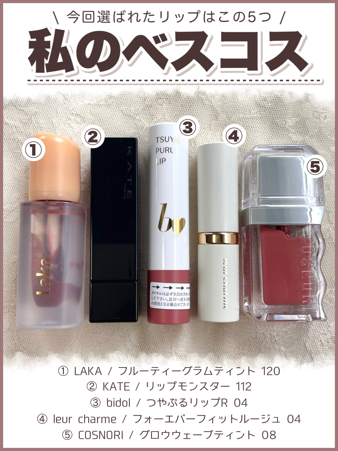 フルーティーグラムティント/Laka/リップティントを使ったクチコミ（2枚目）