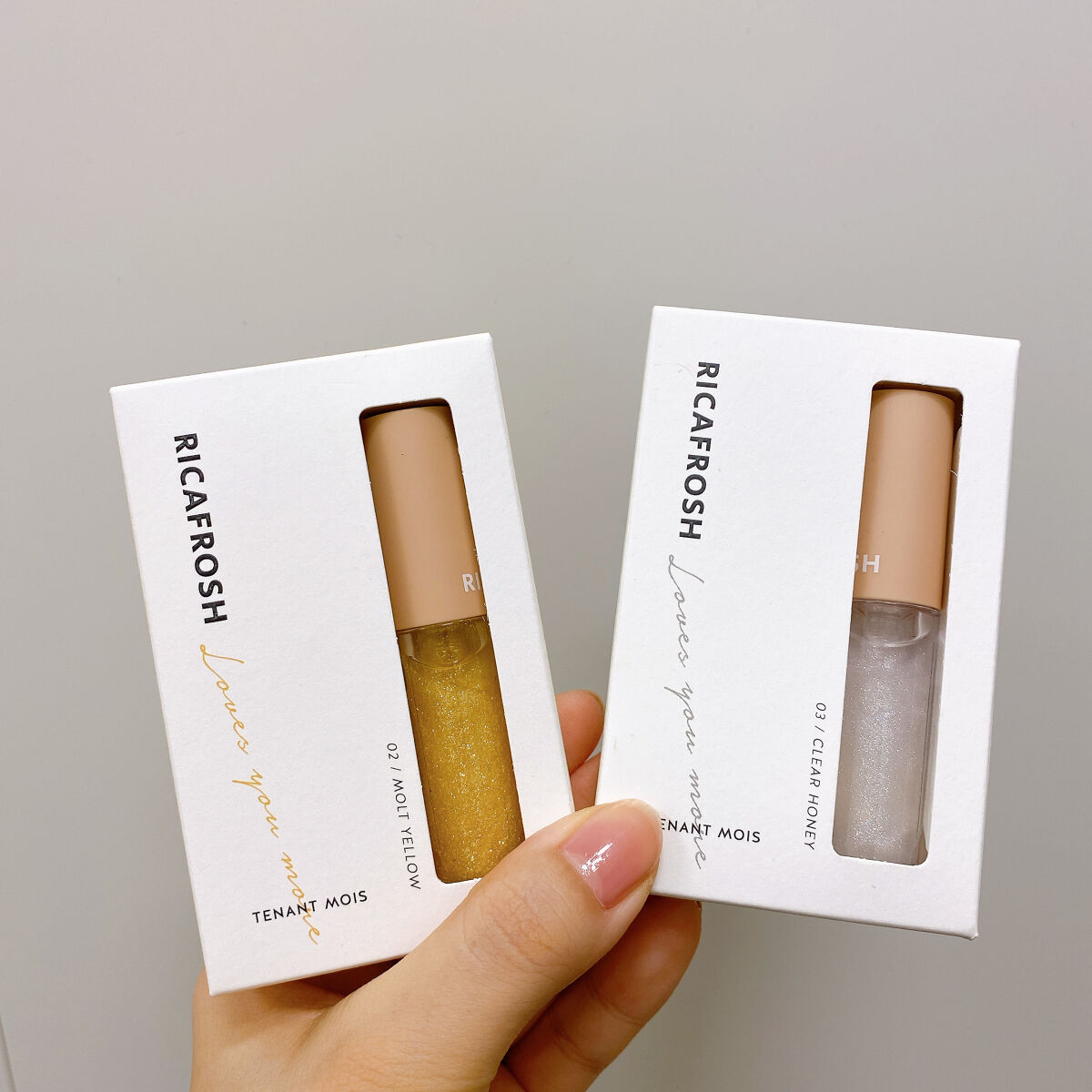 テンアント・モイス 02 モルトイエロー/RICAFROSH/リップグロスを使ったクチコミ（2枚目）