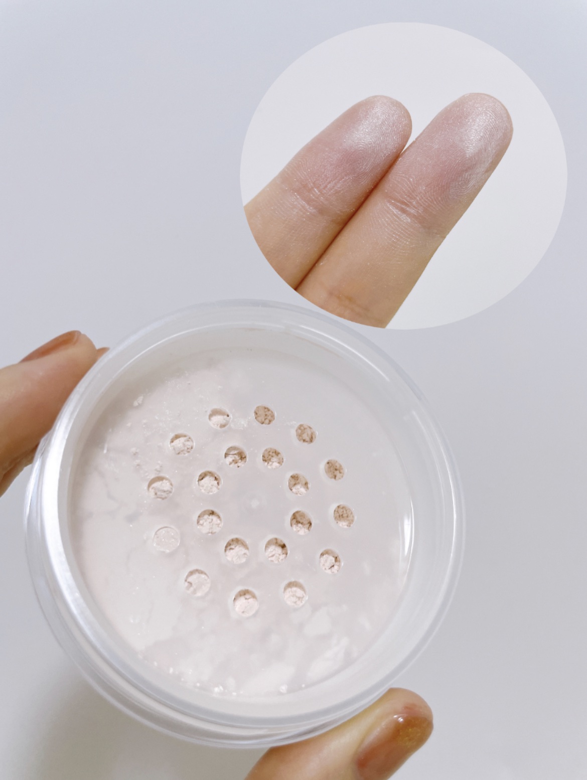 シルキールースモイストパウダー P01 ラスターピンク/キャンメイク/ルースパウダーを使ったクチコミ（3枚目）