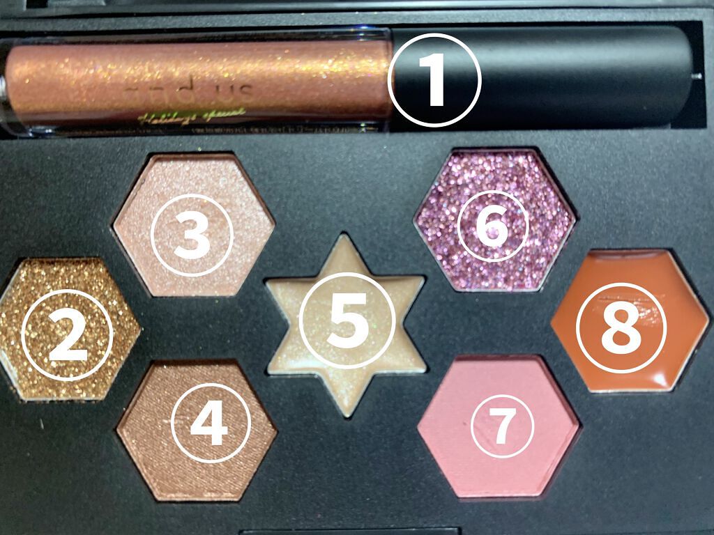 and us  ウィンターコフレパレット  winter night/and us/アイシャドウパレットを使ったクチコミ（2枚目）