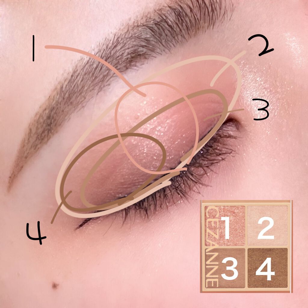 ベージュトーンアイシャドウ/CEZANNE/アイシャドウパレットを使ったクチコミ(3枚目)