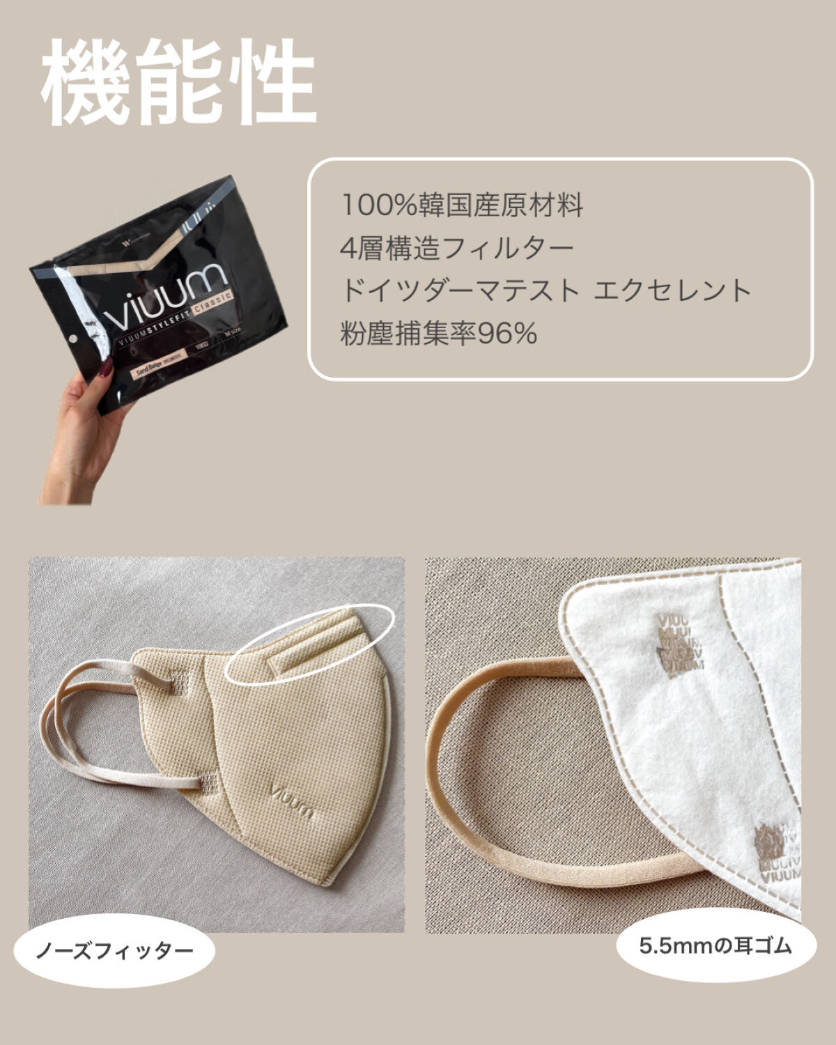 Viuum Style Fit Classic カラーマスク/Viuum/マスクを使ったクチコミ（3枚目）