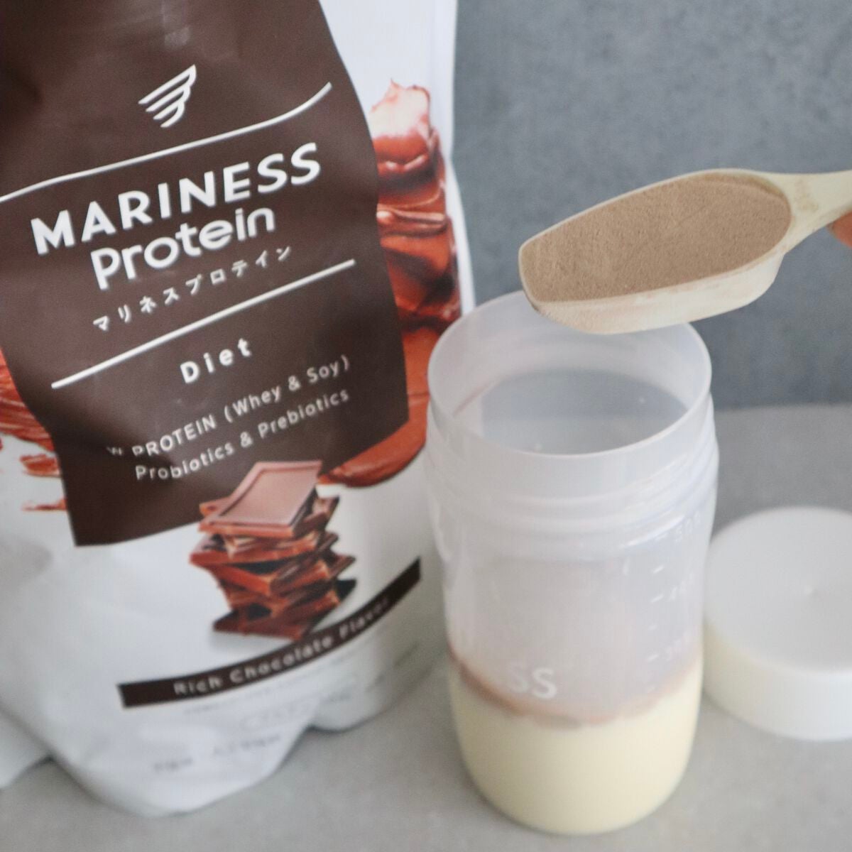 マリネスプロテイン(リッチチョコレートフレーバー)/mariness/その他プロテインを使ったクチコミ(2枚目)
