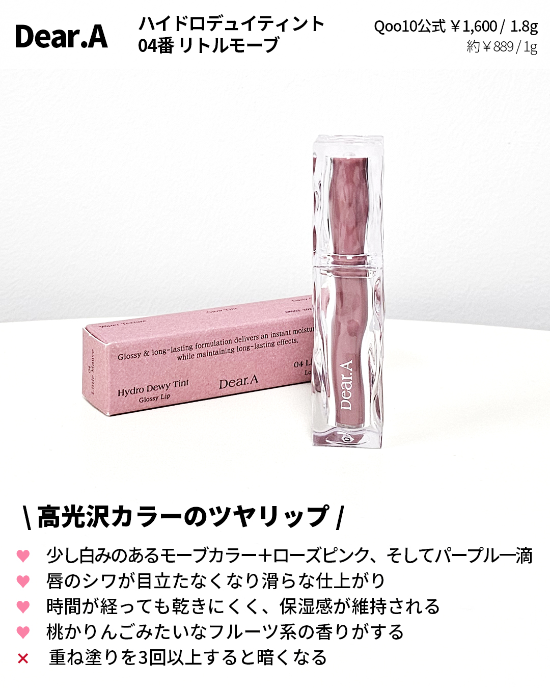 ハイドロデュイティント/Dear.A/リップティントを使ったクチコミ（3枚目）
