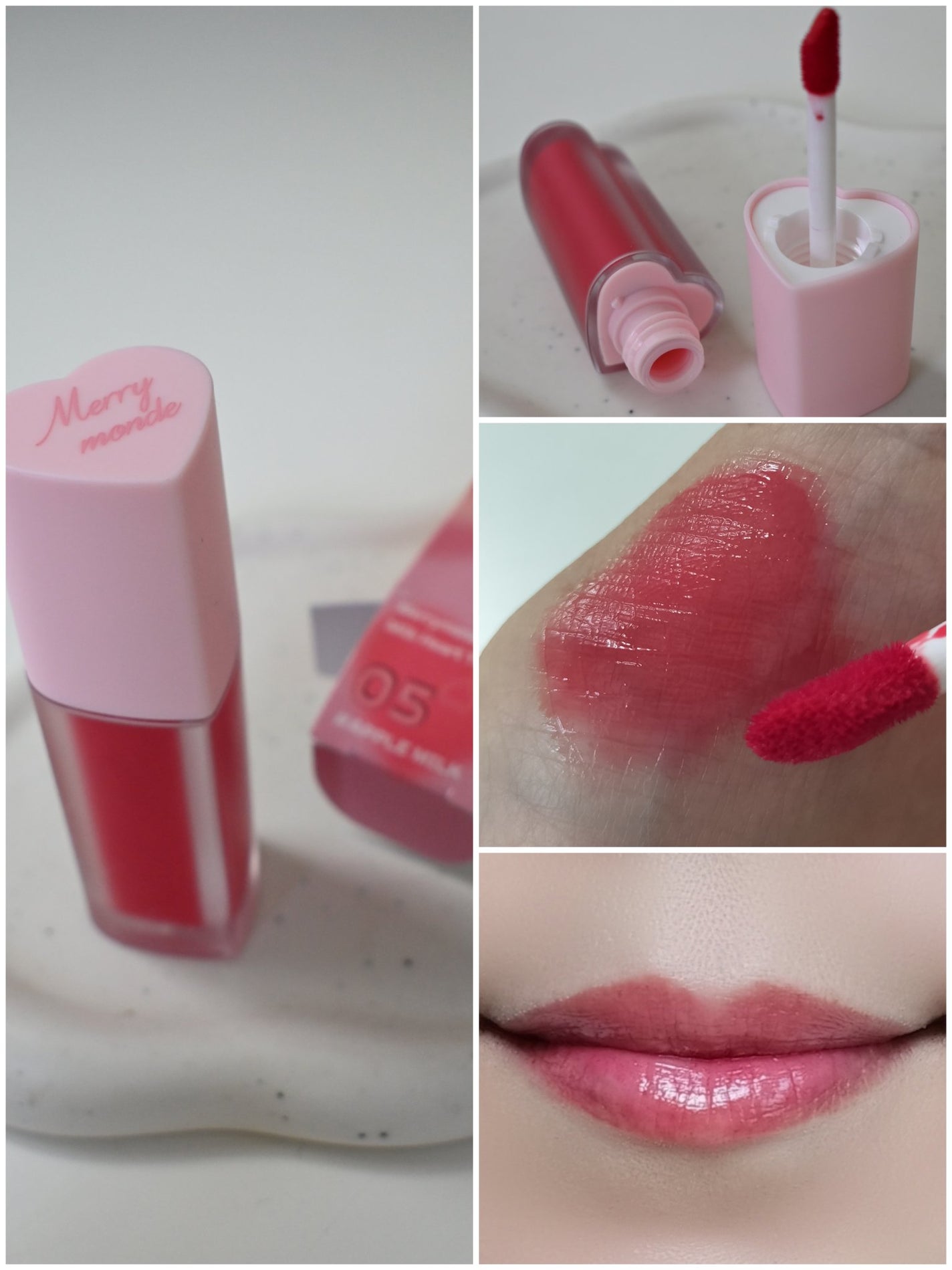 ミルクハートティントリップアンドチーク/Merrymonde/リップティントを使ったクチコミ(2枚目)