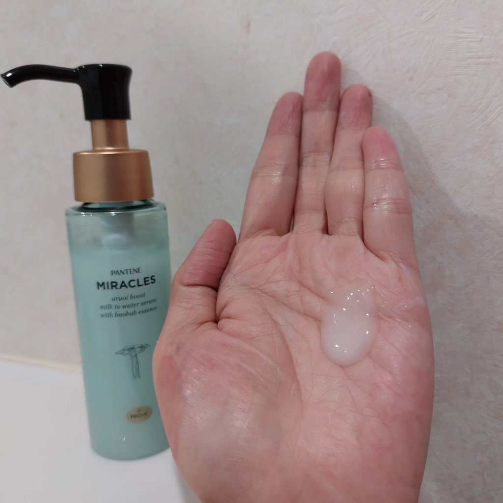 ミラクルズ うるおいブーストミルクウォーターセラム/パンテーン/アウトバストリートメントを使ったクチコミ（2枚目）