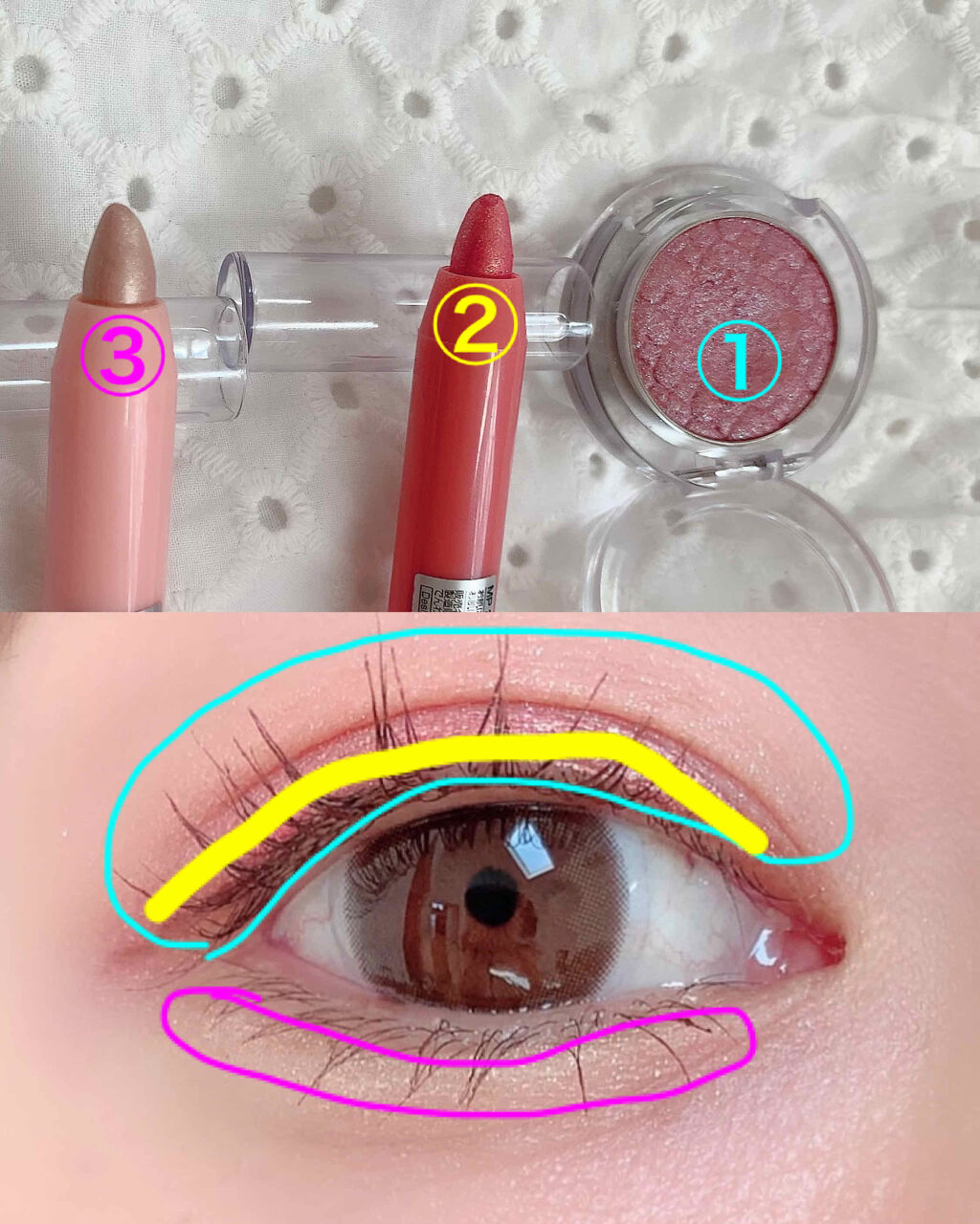 MP2wayアイクレヨン/セリア/スティックアイシャドウを使ったクチコミ（3枚目）