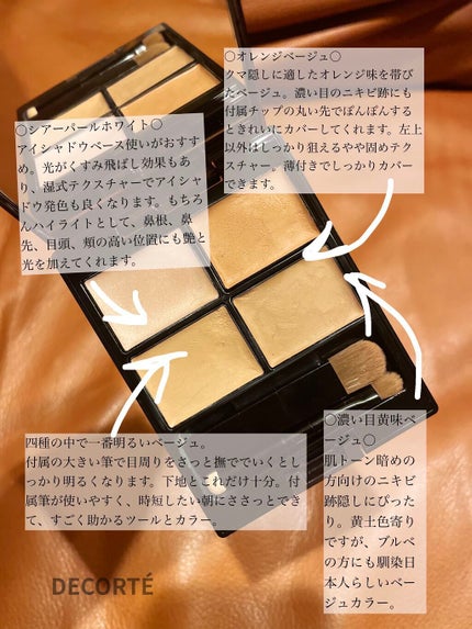 トーンパーフェクティング パレット/DECORTÉ/パレットコンシーラーを使ったクチコミ(1枚目)