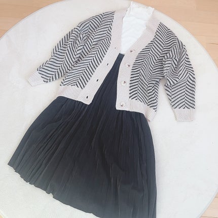 ヘリンボーンニットカーディガン/GRL/その他を使ったクチコミ(2枚目)