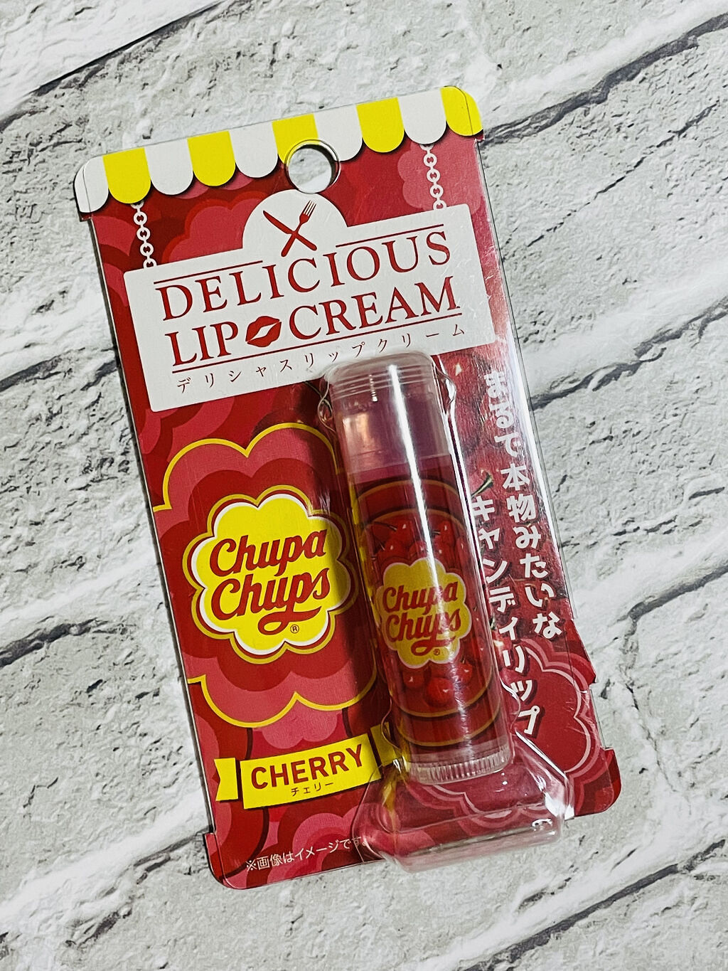 デリシャスリップクリーム Chupa Chups（チュッパチャプス） チェリーの香り/デリシャスリップクリーム/リップクリームを使ったクチコミ（1枚目）
