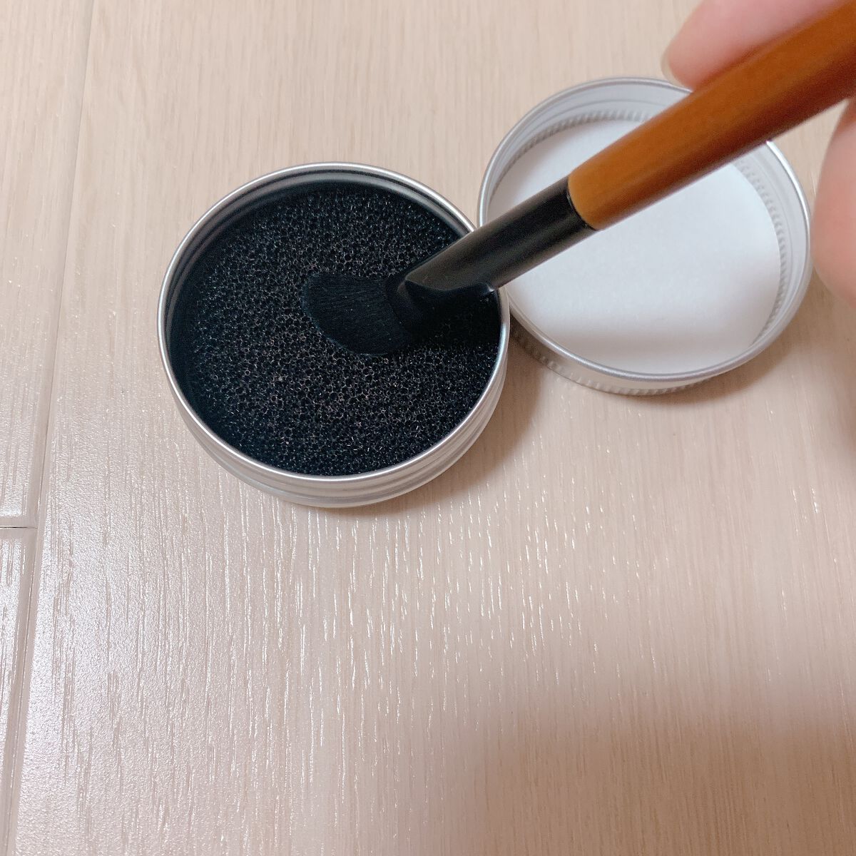 メイクブラシ専用クリーナー/DAISO/その他化粧小物を使ったクチコミ(5枚目)