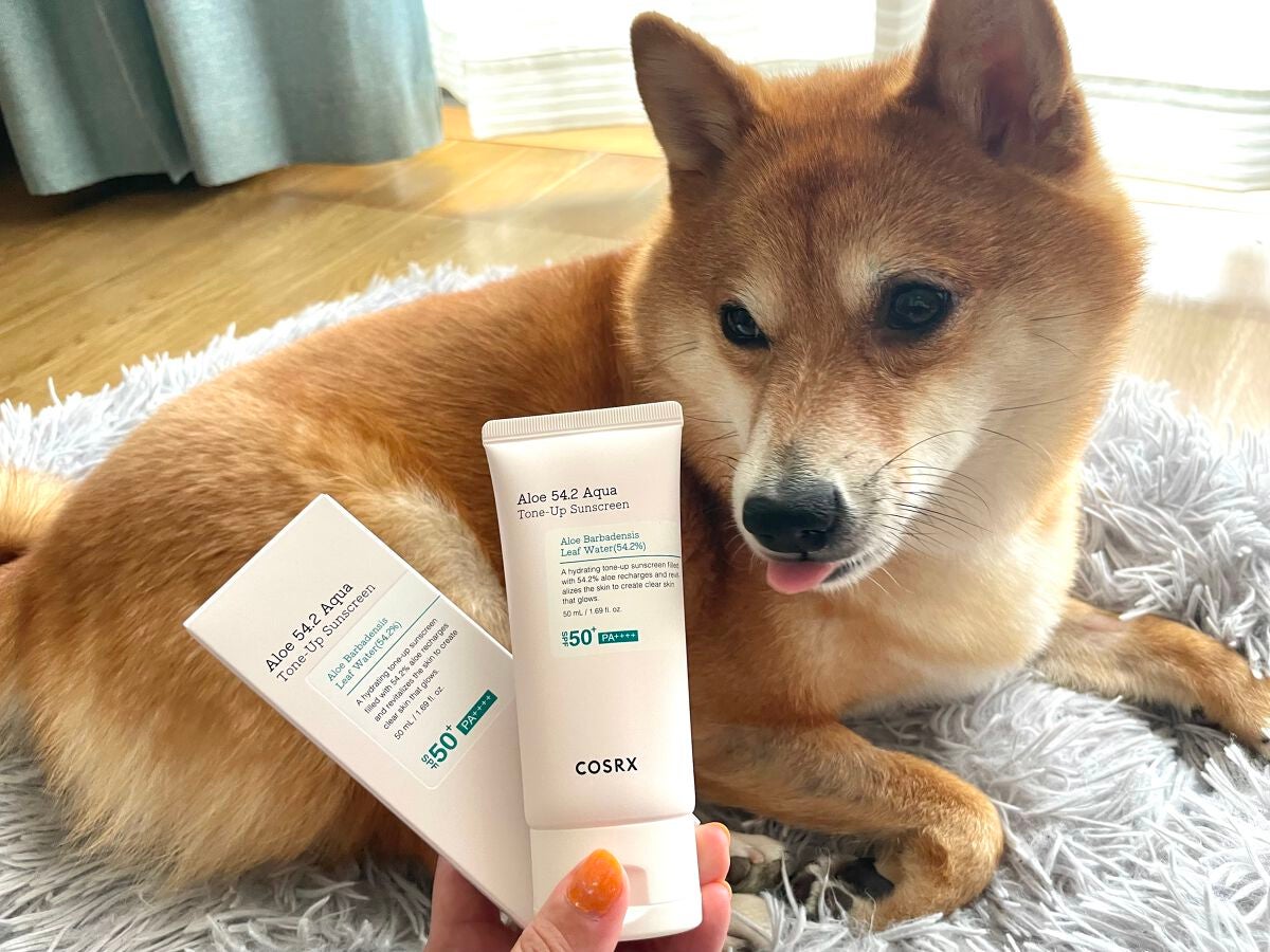 アロエ54.2アクアトーンアップUVクリーム SPF50+ PA++++/COSRX/日焼け止めクリームを使ったクチコミ(4枚目)