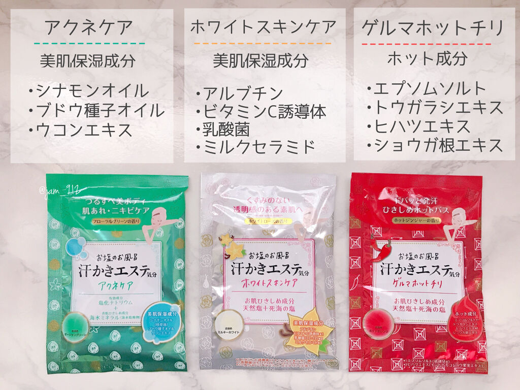 汗かきエステ気分 アソートボックス/マックス/無機塩系入浴剤を使ったクチコミ（2枚目）