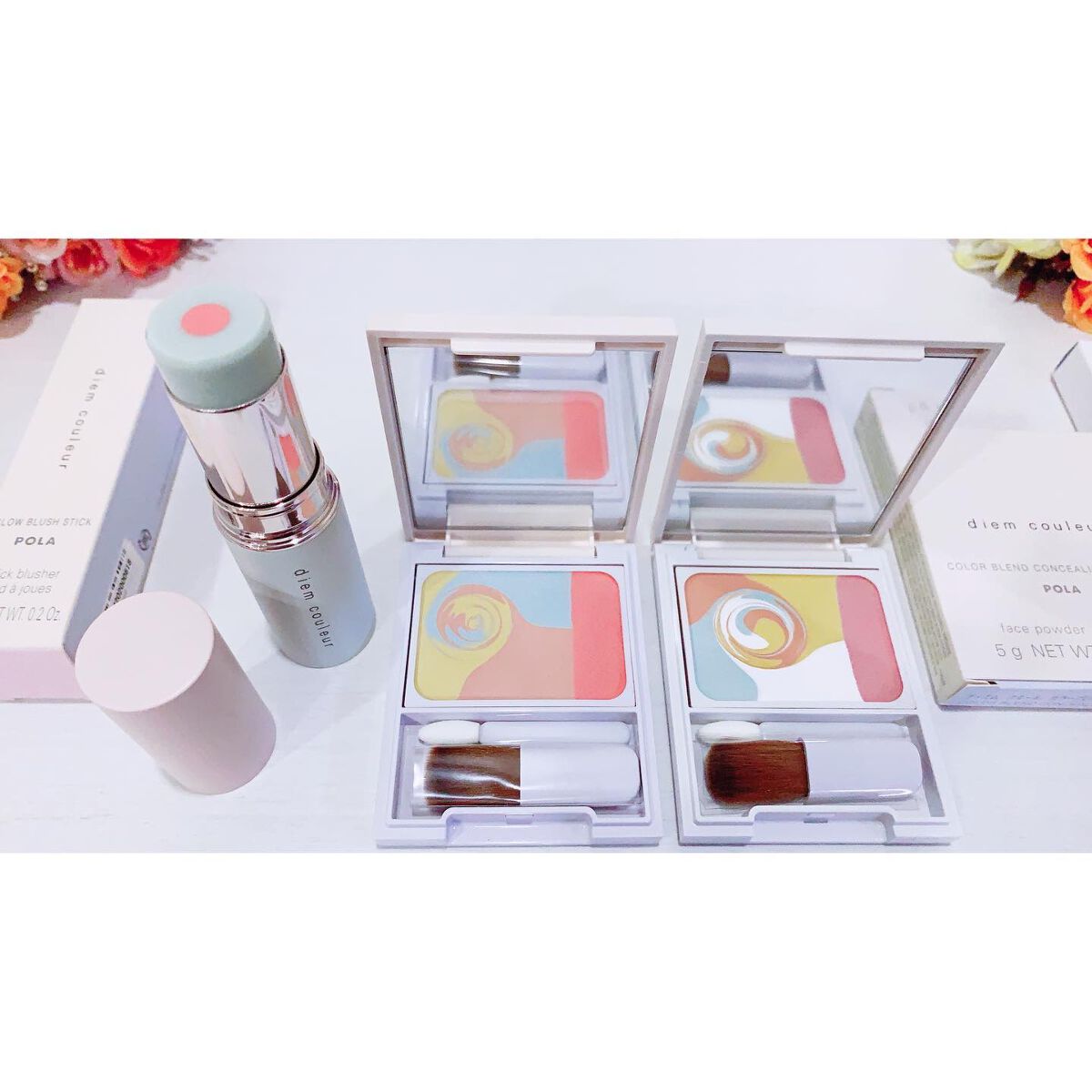 グローブラッシュスティック/ディエム クルール/ジェル・クリームチークを使ったクチコミ(3枚目)