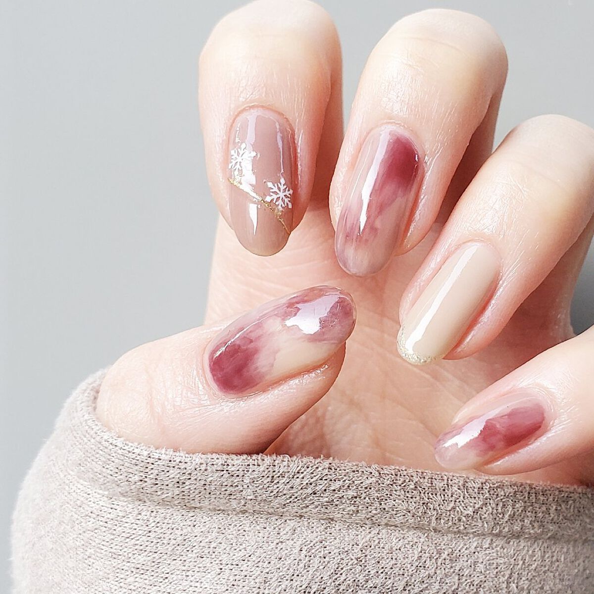 グロッシーコート ミルクティーチャイ【旧】/スキューズミー/オールインワンネイルを使ったクチコミ（2枚目）