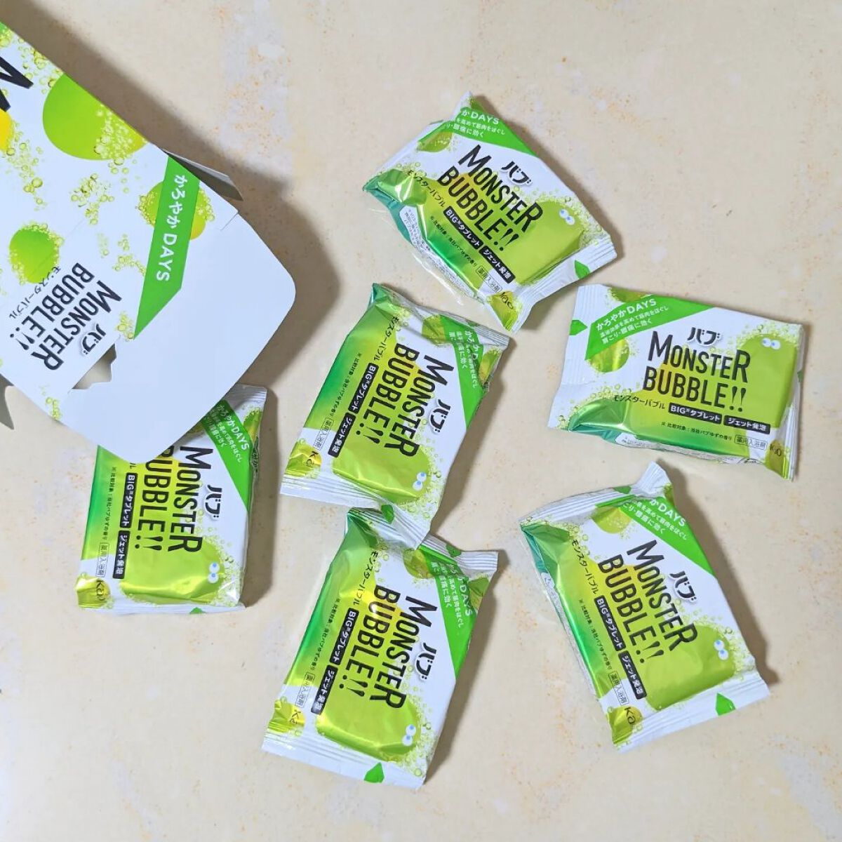  モンスターバブル かろやかDAYS /バブ/炭酸系入浴剤を使ったクチコミ（3枚目）