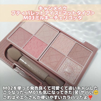 プティパレットアイズ(マットタイプ)/キャンメイク/パウダーアイシャドウを使ったクチコミ(2枚目)