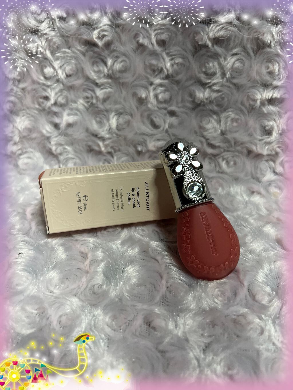 ジルスチュアート ブルームドロップ リップ＆チーク シフォン 101 sweet feathers(限定色)/JILL STUART/リキッドチークを使ったクチコミ（1枚目）