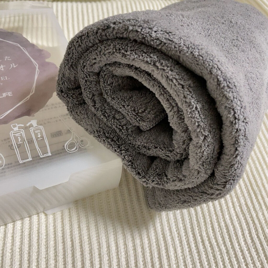 ヘアドライマイクロファイバータオル/ハホニコハッピーライフ/ヘアケアグッズを使ったクチコミ（2枚目）