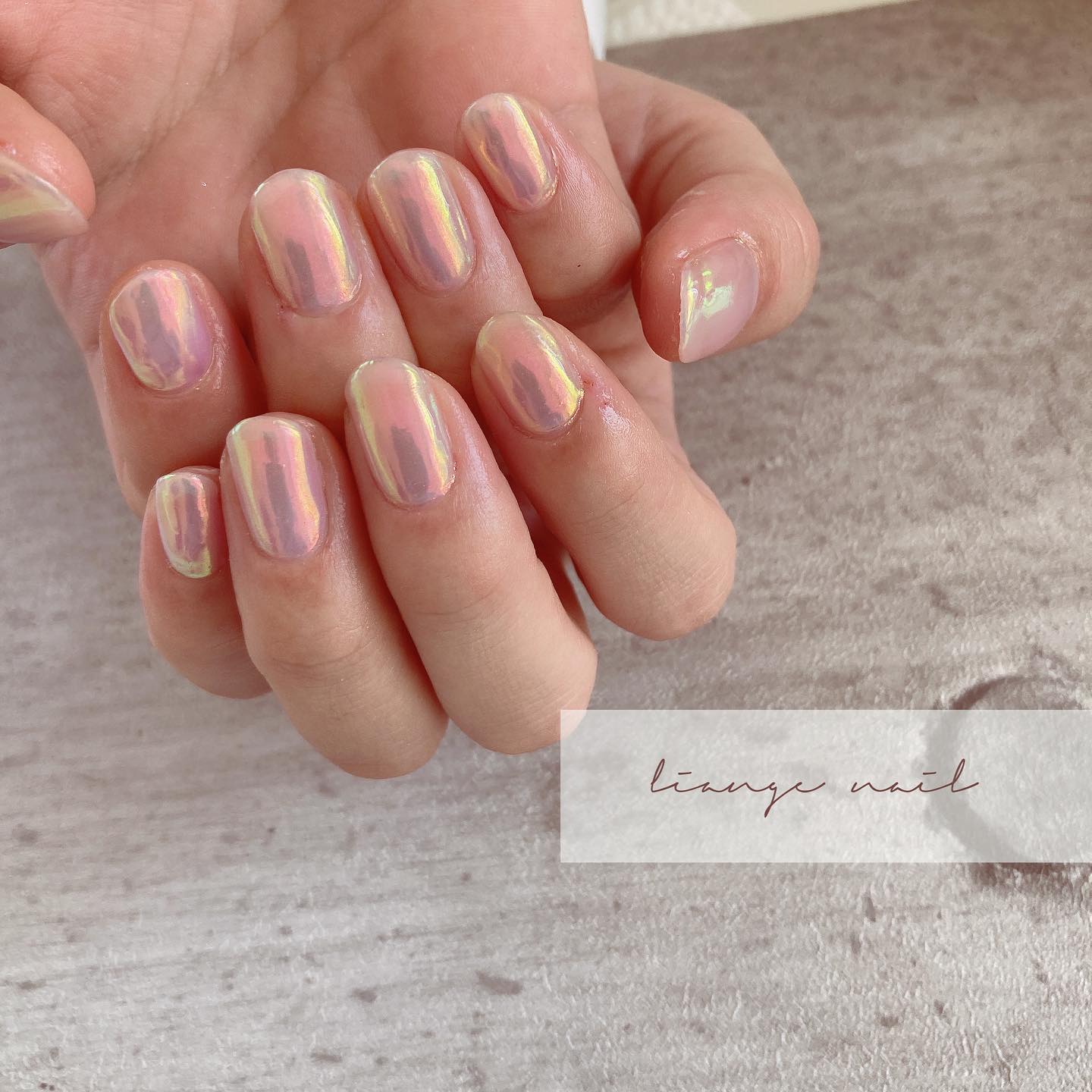 #リアンジェネイル,#柏ネイル,#ネイル,#オーロラネイル,#ミラーネイル,#シンプルネイルのネイルデザイン