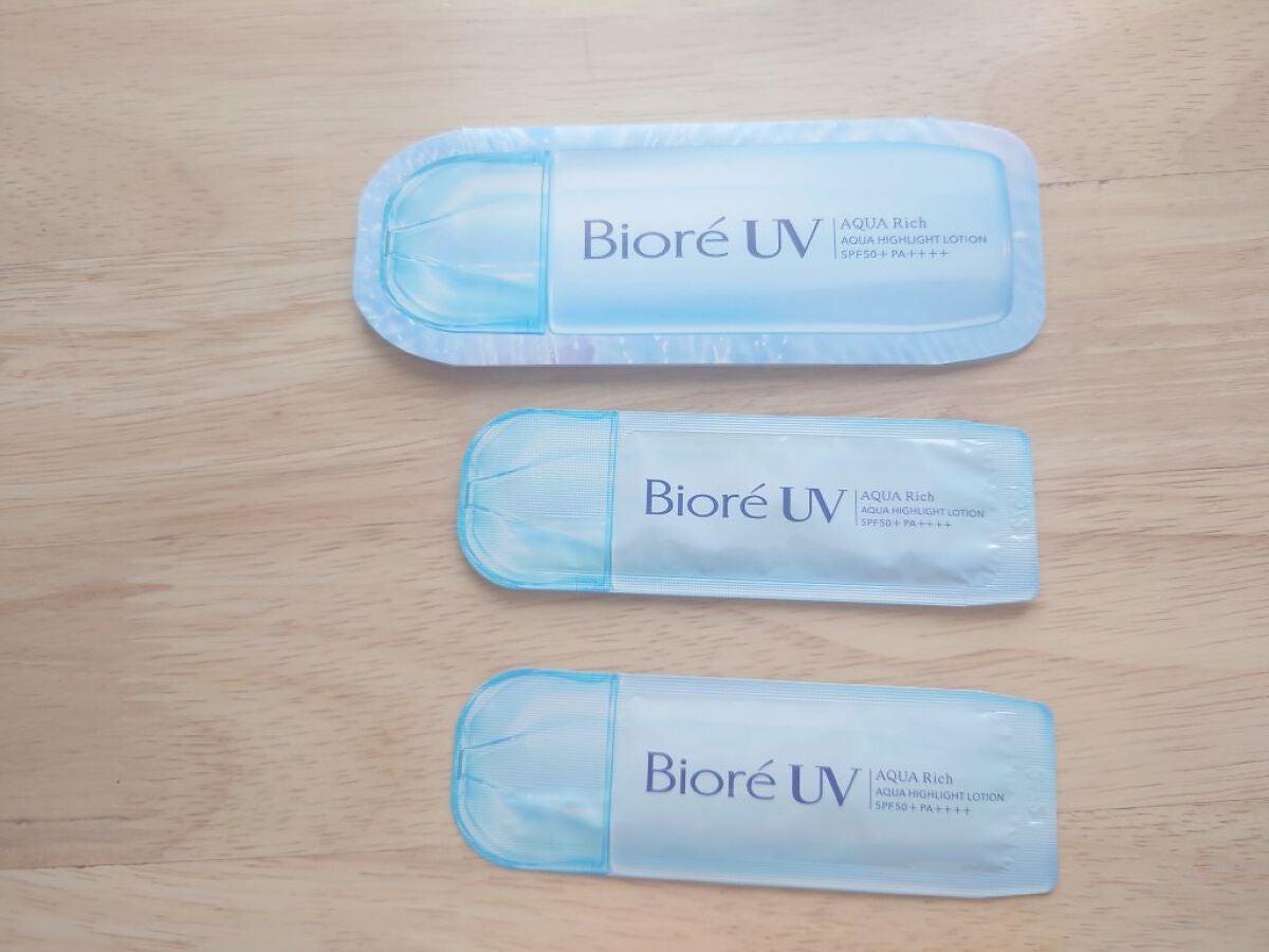 ビオレUV アクアリッチ アクアハイライトローション(水層ハイライトUV)/ビオレ/日焼け止めローションを使ったクチコミ(1枚目)