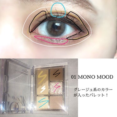 プロ アイパレット ミニ 01 MONO MOOD/CLIO/アイシャドウパレットを使ったクチコミ（2枚目）