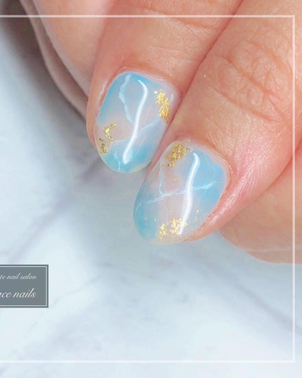 なぁな on LIPS 「⁑私の癒しネイルサロン💅へ…💙爪が伸びてきても絶対に割れたりし..」(4枚目)