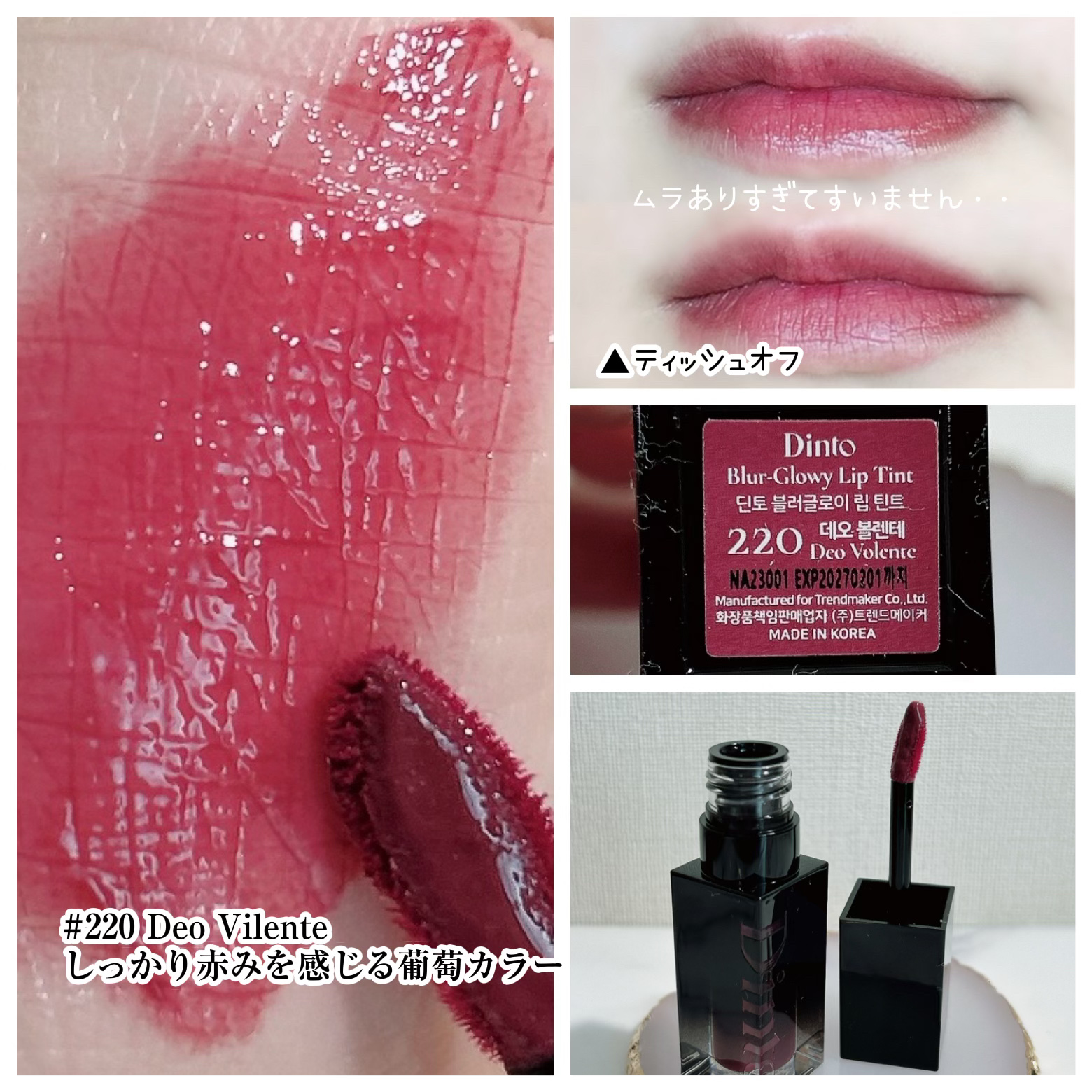 ブラーグロイリップティント/Dinto/リップティントを使ったクチコミ（2枚目）